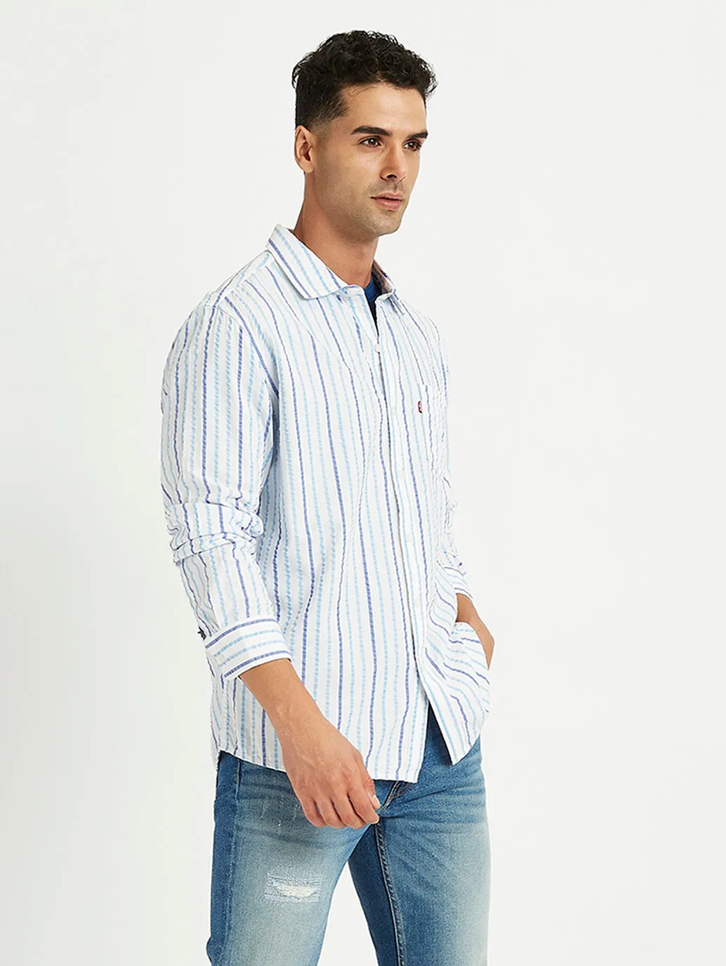 Men's Striped Regular Fit Shirt